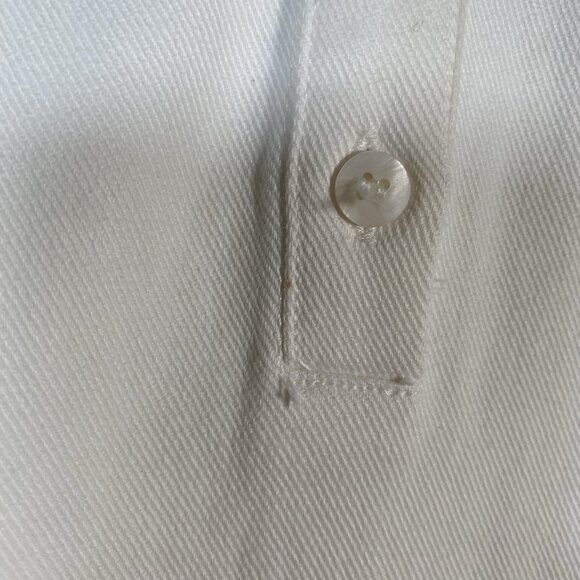 ZARA White Denim Mini Polo Dress M Preppy Minimalist Clean Girl Collared Pockets - Picture 13 of 16